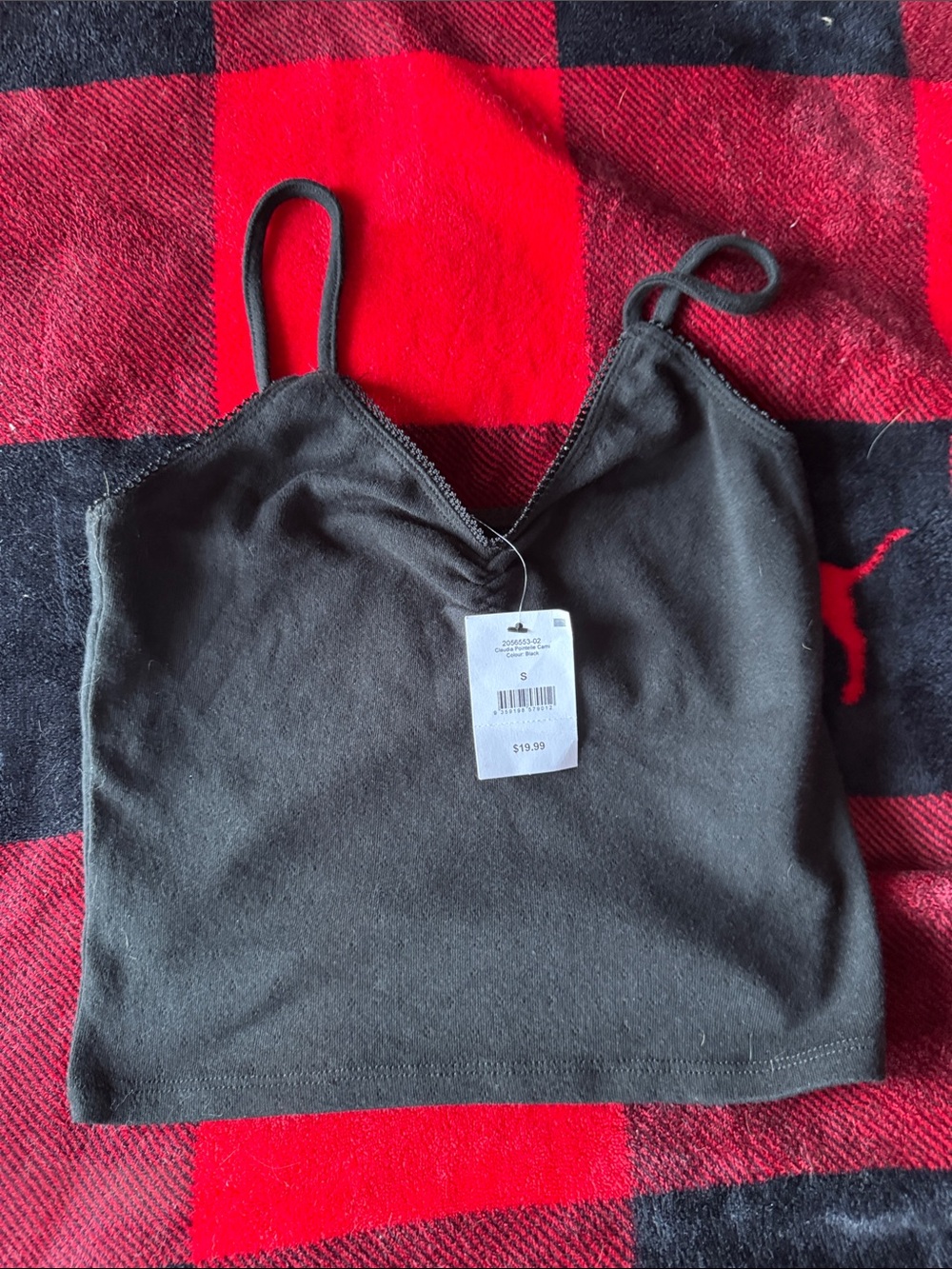 Black Strap Crop Top